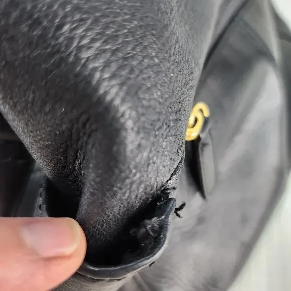 St. John’s Bay Black Leather Hobo Shoulder Bag Satchel Work Office Purse FLAWED - Picture 11 of 16